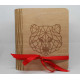 Wooden book / photo album, customizable, bear motif, child birth