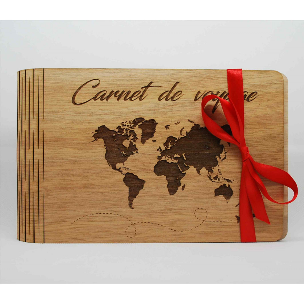 diario di viaggio, mappa del mondo, libro di legno / album fotografico  personalizzabile