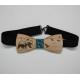 Bow tie in wood, bear motif