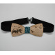 Bow tie in wood, deer and fir motif