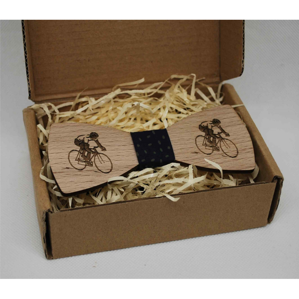 Uteruik Nœud papillon rond en bois pour homme Note de musique en relief 3D gravé pour smoking avec boîte cadeau