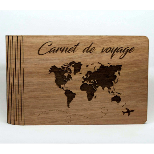 diario de viaje, mapa mundial, libro de madera / álbum de fotos personalizable