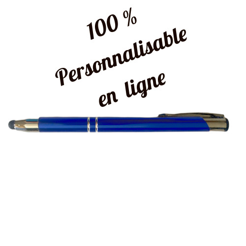 créer votre stylo bleu tactile métal
