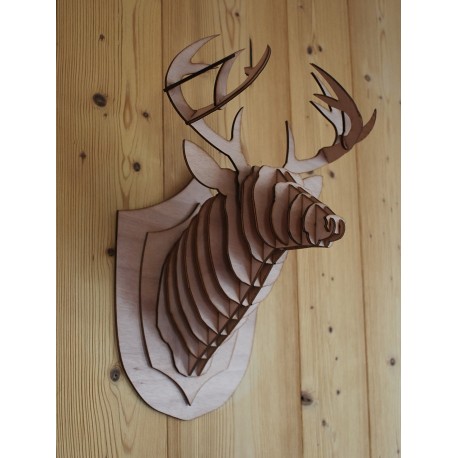 Animaux 3d en bois cerf