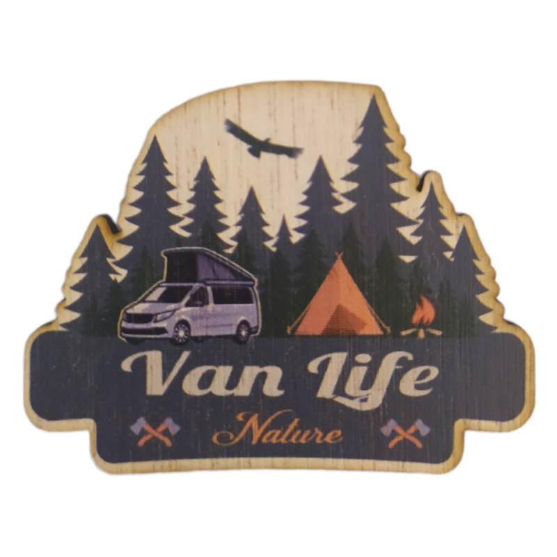 Décoration murale en bois Van Life 2 — contreplaqué 3mm, fabriquée en France