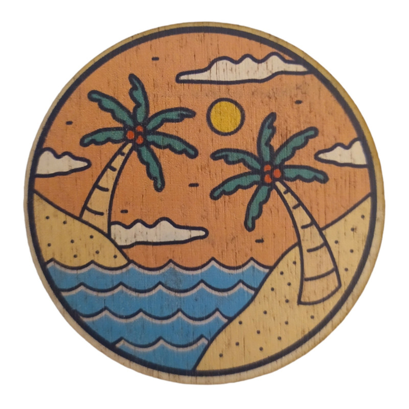 Décoration murale en bois Mer et Palmier — contreplaqué 3mm, fabriquée en France