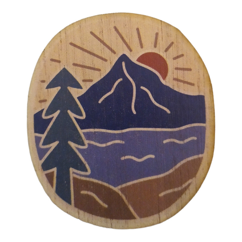 Décoration murale en bois Sapin et Rivière — contreplaqué 3mm, fabriquée en France