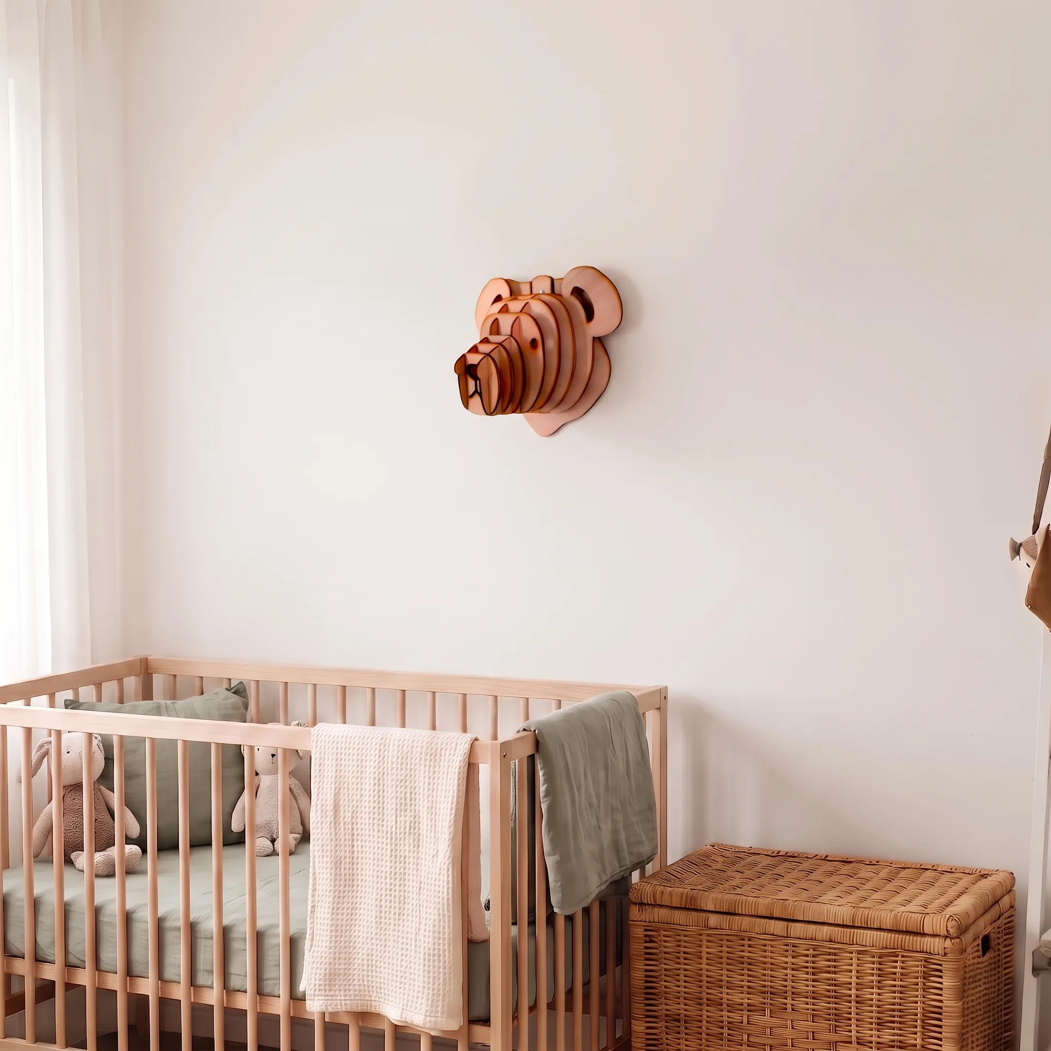Ourson en bois — 33 cm - Imagen 2