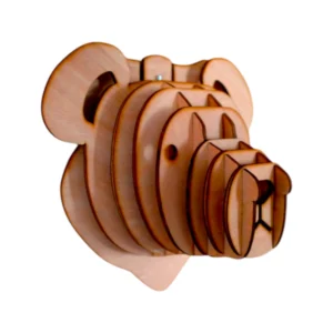 Unsere 3D-Holzpuzzle aus Sperrholz, dekorative Wandfigur mit Kopfabmessung 33 cm, hergestellt in Frankreich