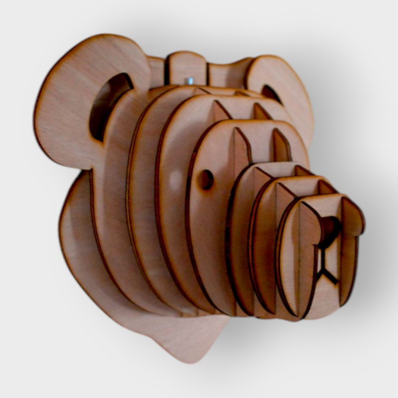 Ourson en bois — puzzle 3D 33 cm contreplaqué, fabriqué en France
