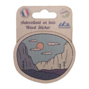 Sticker en bois Canyon — 9,8x7,9 cm, biodégradable, fabriqué en France