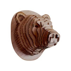 3D wooden animal heads