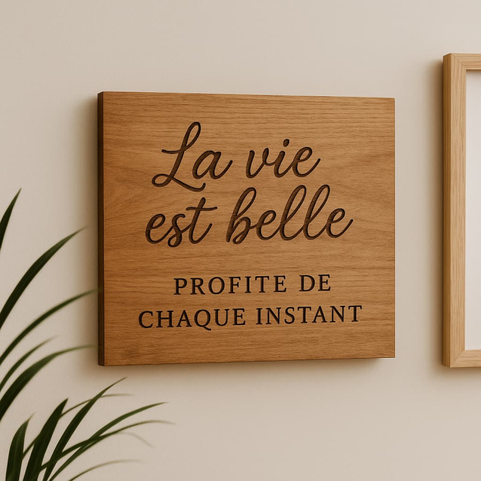 Citation gravée en bois — décoration murale personnalisée par 3D Mountain
