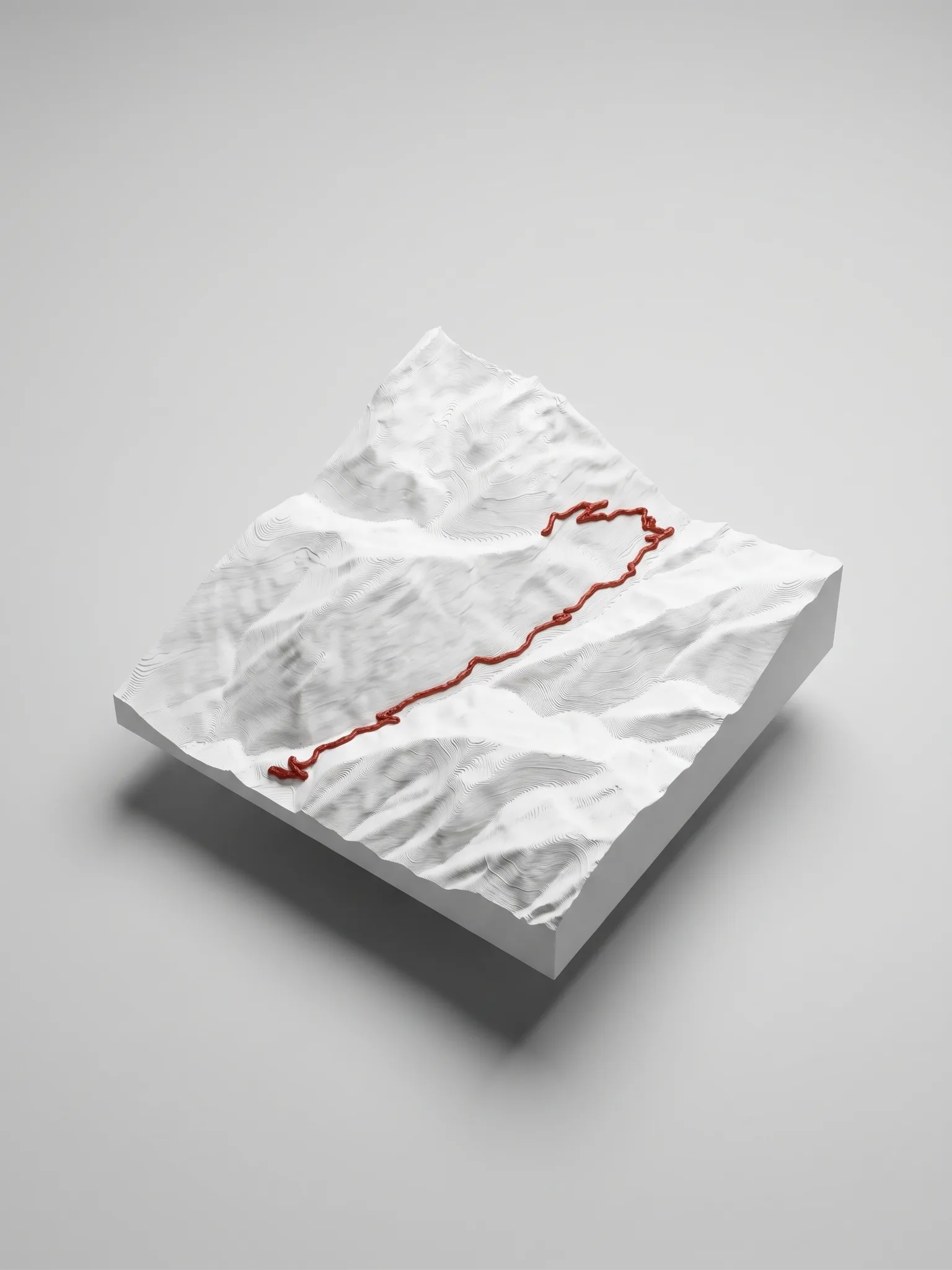 Col de Sarenne depuis le Lac du Chambon — Carte topographique 3D en relief — Montagne seule · Blanc mat / Cuivre