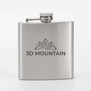 Flasque à alcool inox personnalisée, logo gravé au laser — 3D Mountain
