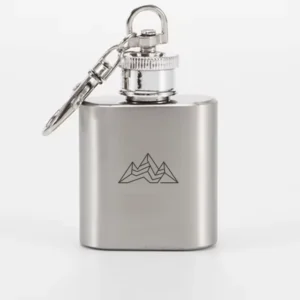 Mini flasque porte-clés 30 ml personnalisée, montagne gravée au laser — 3D Mountain