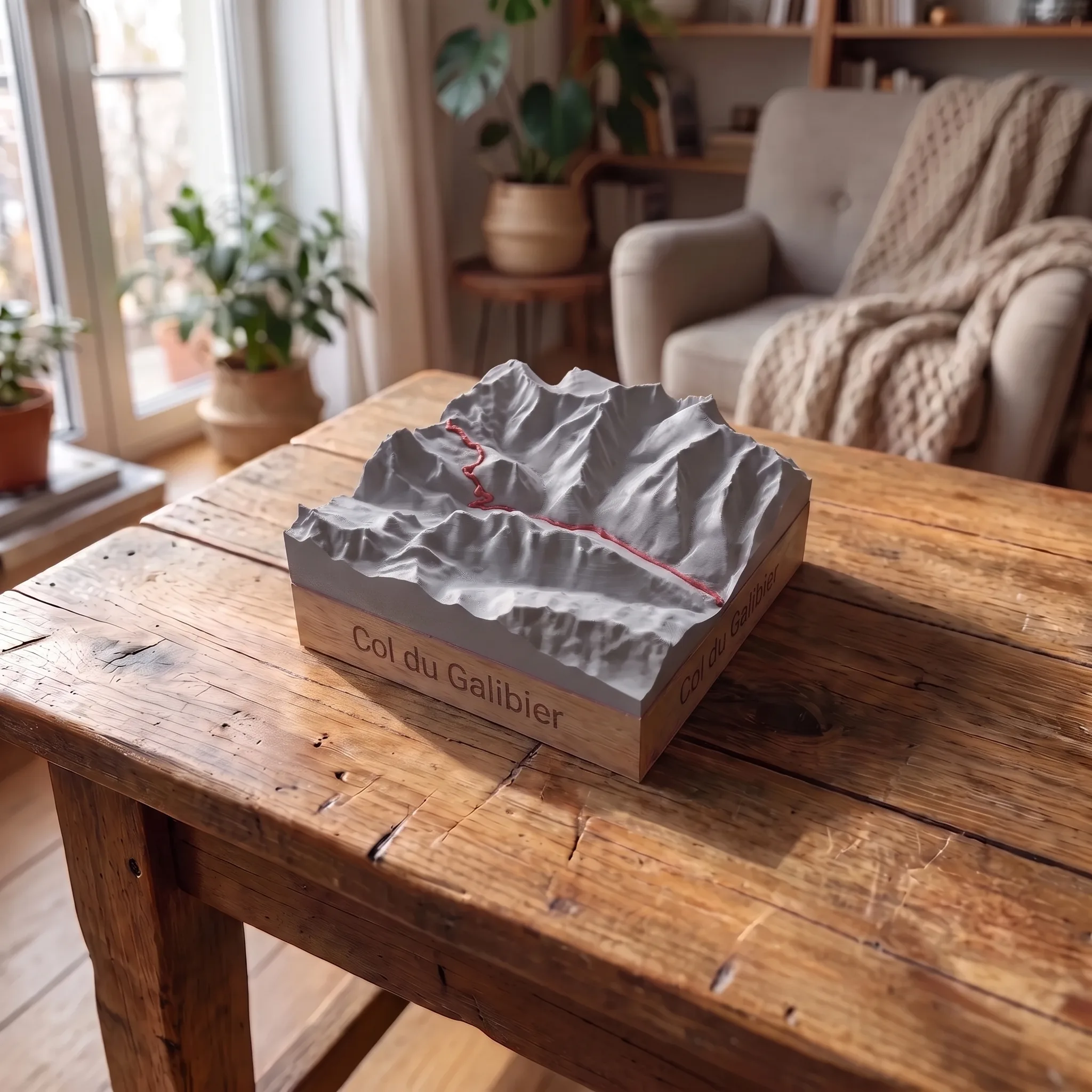 Col du Galibier - Carte 3D relief — l objet sur la table doit etre peu plus