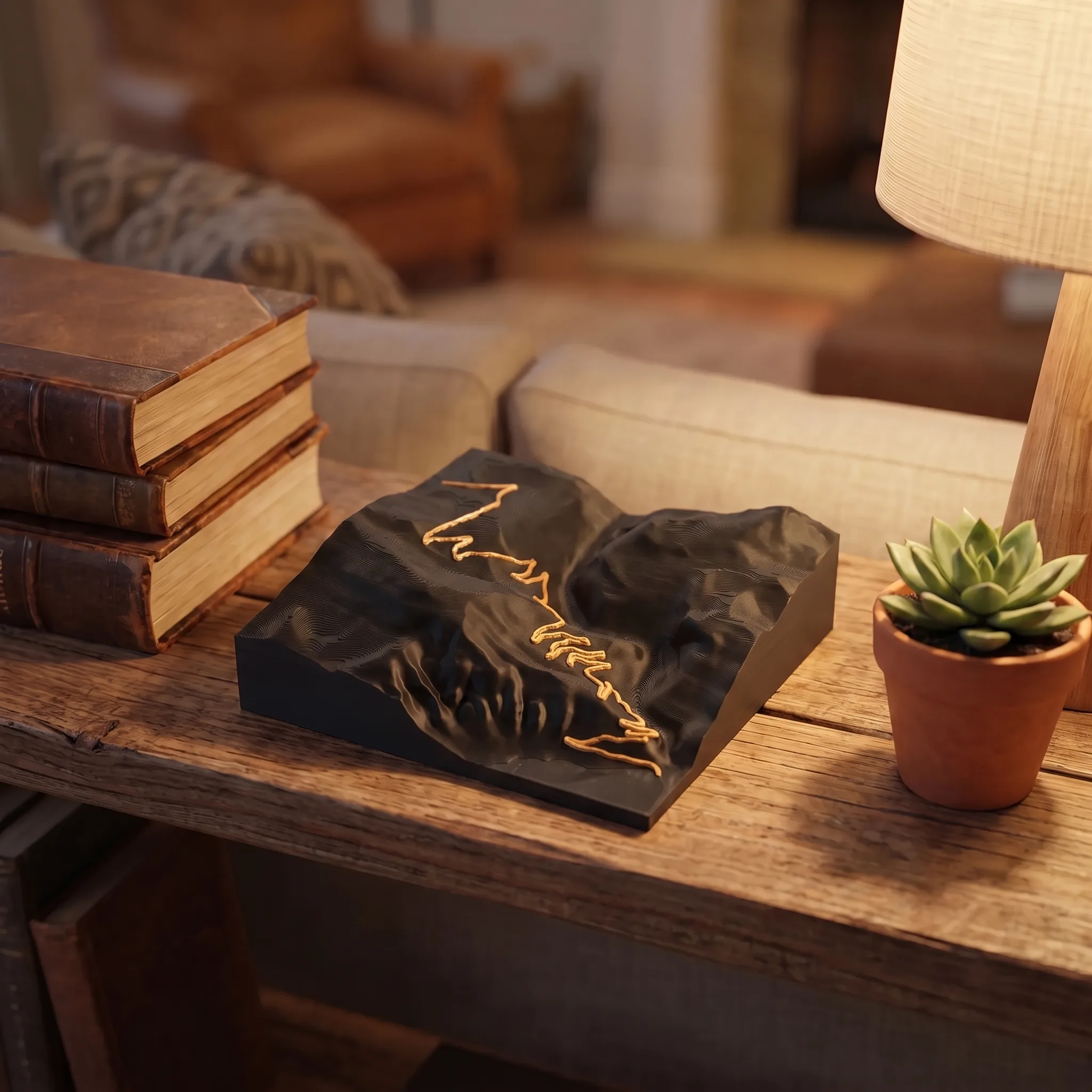 Carte 3D Alpe d'Huez – Trophée topographique relief du col mythique — Étagère