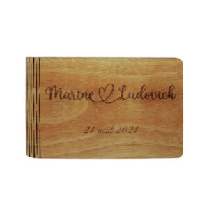 Livre en bois pour mariage, made in France