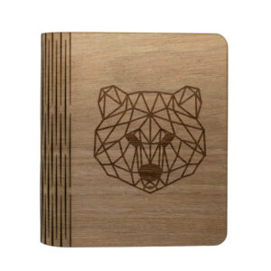 Album photo en bois personnalisé — cadeau naissance (motif ours gravé)